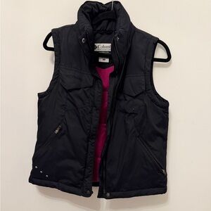 Columbia Black and Pink Puffer Vest